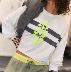 FP Movement by Free People White and Gray Sweatshirt